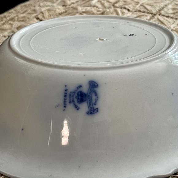 Astoria Flow Blue Veggie Serving Bowl New Wharf Pottery Vintage Antique England - Picture 12 of 13